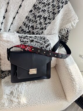 ZARA Black Structured Crossbody Bag